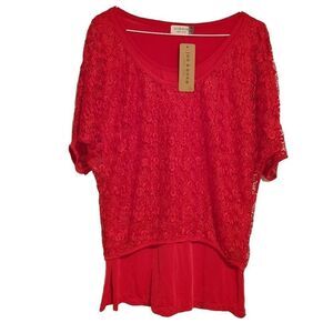 *NEW* JON & ANNA NEW YORK LADIES SIZE LARGE RED SHIRT